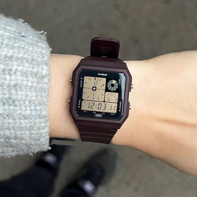 Casio – Vintage Collection en couleur marron – Montre unisexe – Bracelet en résine marron – LF-20W-5A