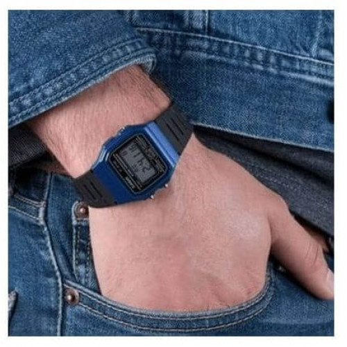 Casio – Digital bleu – Bracelet en résine noir – Étanche – Alarme & Chronographe – F-91WM-2ADF Casio – Digital bleu – Bracelet en résine noir – Étanche – Alarme & Chronographe – F-91WM-2ADF