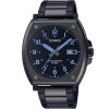 Casio – Tout en acier inoxydable noir – avec dateur & étanche – Index chiffres bleu – MTP-E715D-1AV