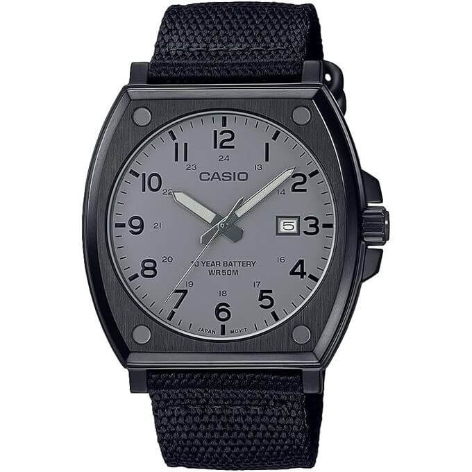 Casio – Montre noir en bracelet nylon – Étanche 50 m – Avec dateur – MTP-E715C-8AVDF