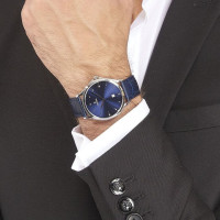 Festina – Extra plate en bleu pour hommes – Avec dateur – Bracelet cuir bleu – F16745/3