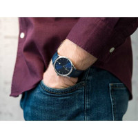 Festina – Extra plate en bleu pour hommes – Avec dateur – Bracelet cuir bleu – F16745/3