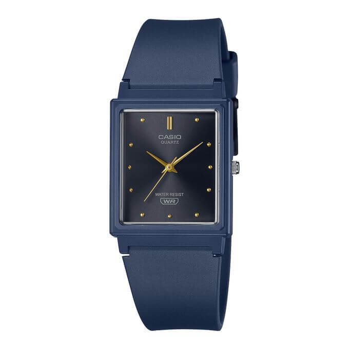Casio – Unisexe – Bleu cadran noir – Bracelet en résine bleu – Étanche – MQ-38UC-2A1DF