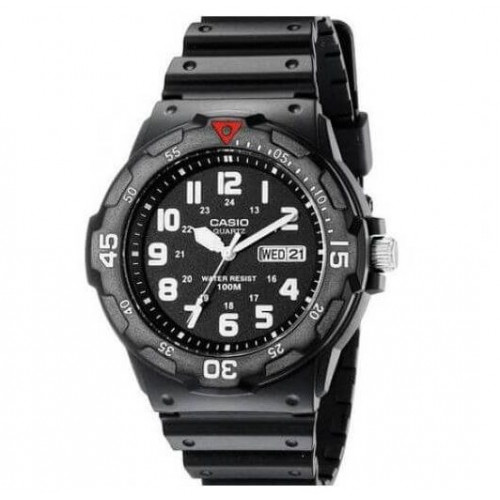 Casio – Index chiffres – Cadran noir – Étanche 100 m – Dateur – MRW-200H-1BV Casio – Index chiffres – Cadran noir – Étanche 100 m – Dateur – MRW-200H-1BV