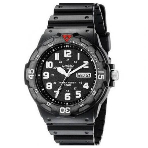 Casio – Index chiffres – Cadran noir – Étanche 100 m – Dateur – MRW-200H-1BV