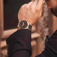 Casio – Édifice Collection pour homme – Cadran marron – Bracelet en acier bicolore – EFV-610SG-5AV