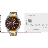 Casio – Édifice Collection pour homme – Cadran marron – Bracelet en acier bicolore – EFV-610SG-5AV