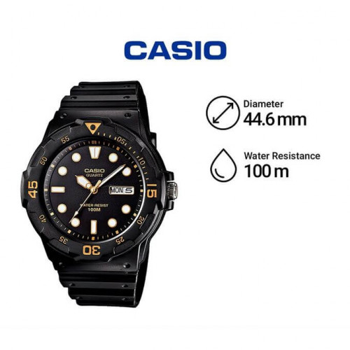 Casio – Bracelet en silicone noir – Avec dateur jour/mois – Étanche 100 m – MRW-200H-1EVDF Casio – Bracelet en silicone noir – Avec dateur jour/mois – Étanche 100 m – MRW-200H-1EVDF