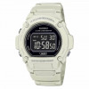 Casio – Blanche en caoutchouc – Cadran noir digital – Étanche 50 m – W-219HC-8BV