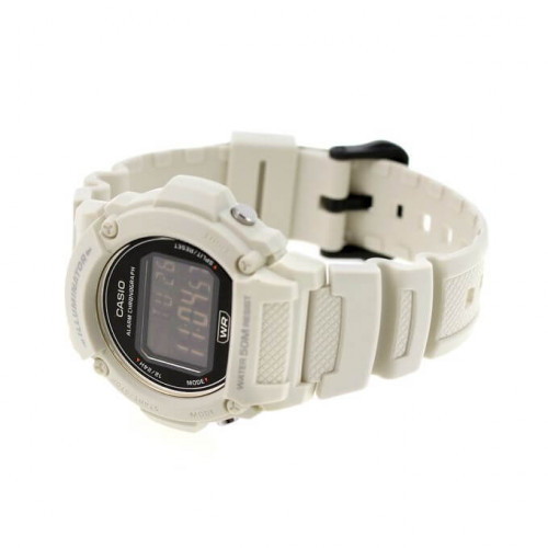 Casio – Blanche en caoutchouc – Cadran noir digital – Étanche 50 m – W-219HC-8BV Casio – Blanche en caoutchouc – Cadran noir digital – Étanche 50 m – W-219HC-8BV