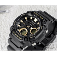 Casio – Dotée d’une grande lunette – Étanche 100 m – 3 alarmes quotidiennes – AEQ-120W-9AV