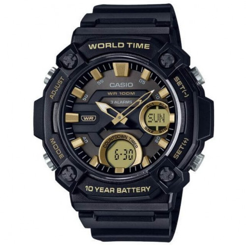 Casio – Dotée d’une grande lunette – Étanche 100 m – 3 alarmes quotidiennes – AEQ-120W-9AV Casio – Dotée d’une grande lunette – Étanche 100 m – 3 alarmes quotidiennes – AEQ-120W-9AV