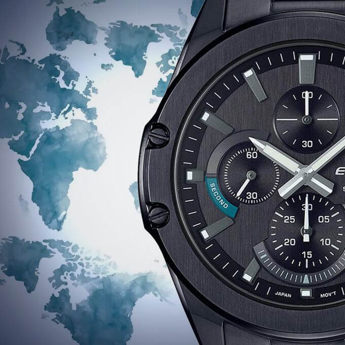 Casio – Noir – Tout en acier inoxydable – Verre saphir anti-rayure – Édifice Collection – EFR-S567DC-1AV