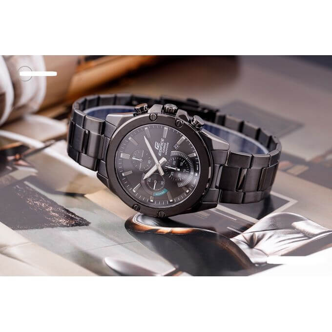 Casio – Noir – Tout en acier inoxydable – Verre saphir anti-rayure – Édifice Collection – EFR-S567DC-1AV