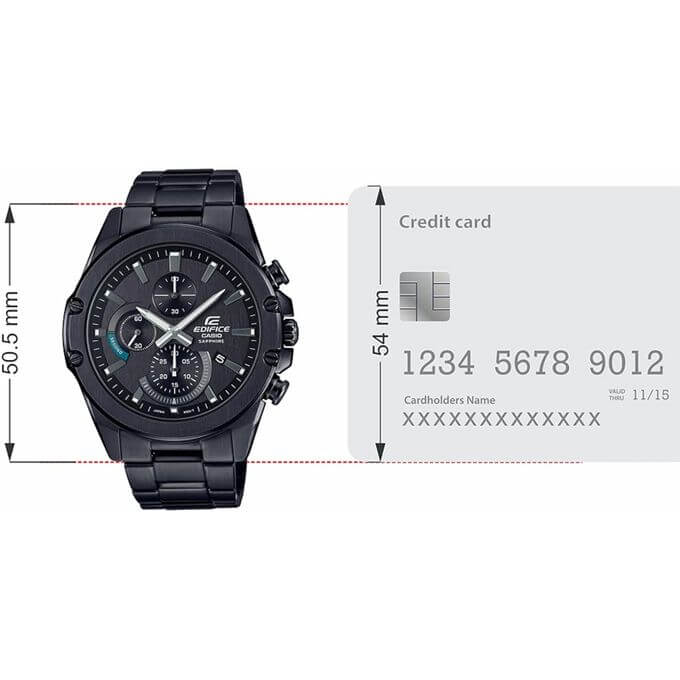 Casio – Noir – Tout en acier inoxydable – Verre saphir anti-rayure – Édifice Collection – EFR-S567DC-1AV