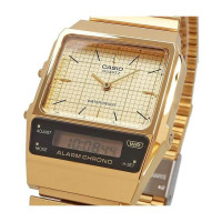 Casio – VINTAGE – Bracelet inoxydable doré – Double montre « Analogique/Numérique » – AQ-800EG-9A