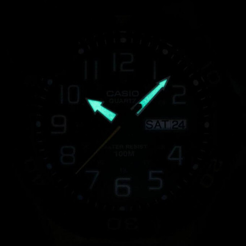 Casio – Vert cadran noir – Diamètre boîtier : 55 mm – Étanche 100 m – MRW-210H-3AVDF Casio – Vert cadran noir – Diamètre boîtier : 55 mm – Étanche 100 m – MRW-210H-3AVDF