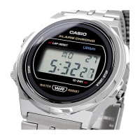 Casio – Numérique – Vintage Collection ronde argentée – Bracelet en acier inoxydable – A171WE-1ADF