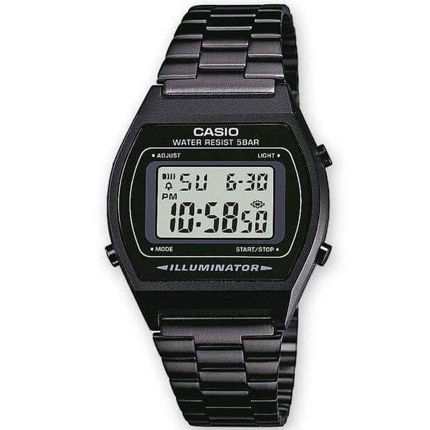 Casio – Montre unisexe digitale – Bracelet en acier inoxydable noir – B640WB-1ADF