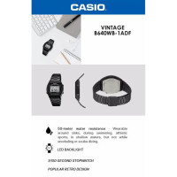 Casio – Montre unisexe digitale – Bracelet en acier inoxydable noir – B640WB-1ADF