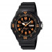 Casio – Montre pour hommes chiffres orange – Bracelet en silicone noir – MRW-200H-4BV Casio – Montre pour hommes chiffres orange – Bracelet en silicone noir – MRW-200H-4BV