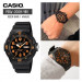 Casio – Montre pour hommes chiffres orange – Bracelet en silicone noir – MRW-200H-4BV Casio – Montre pour hommes chiffres orange – Bracelet en silicone noir – MRW-200H-4BV