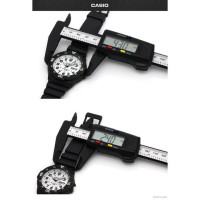 Casio – Montre pour hommes cadran blanc chiffres noirs – Bracelet en silicone noir – MRW-200H-7BVDF