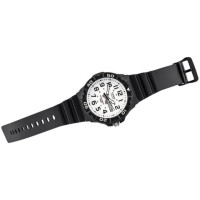 Casio – Montre pour hommes cadran blanc chiffres noirs – Bracelet en silicone noir – MRW-200H-7BVDF