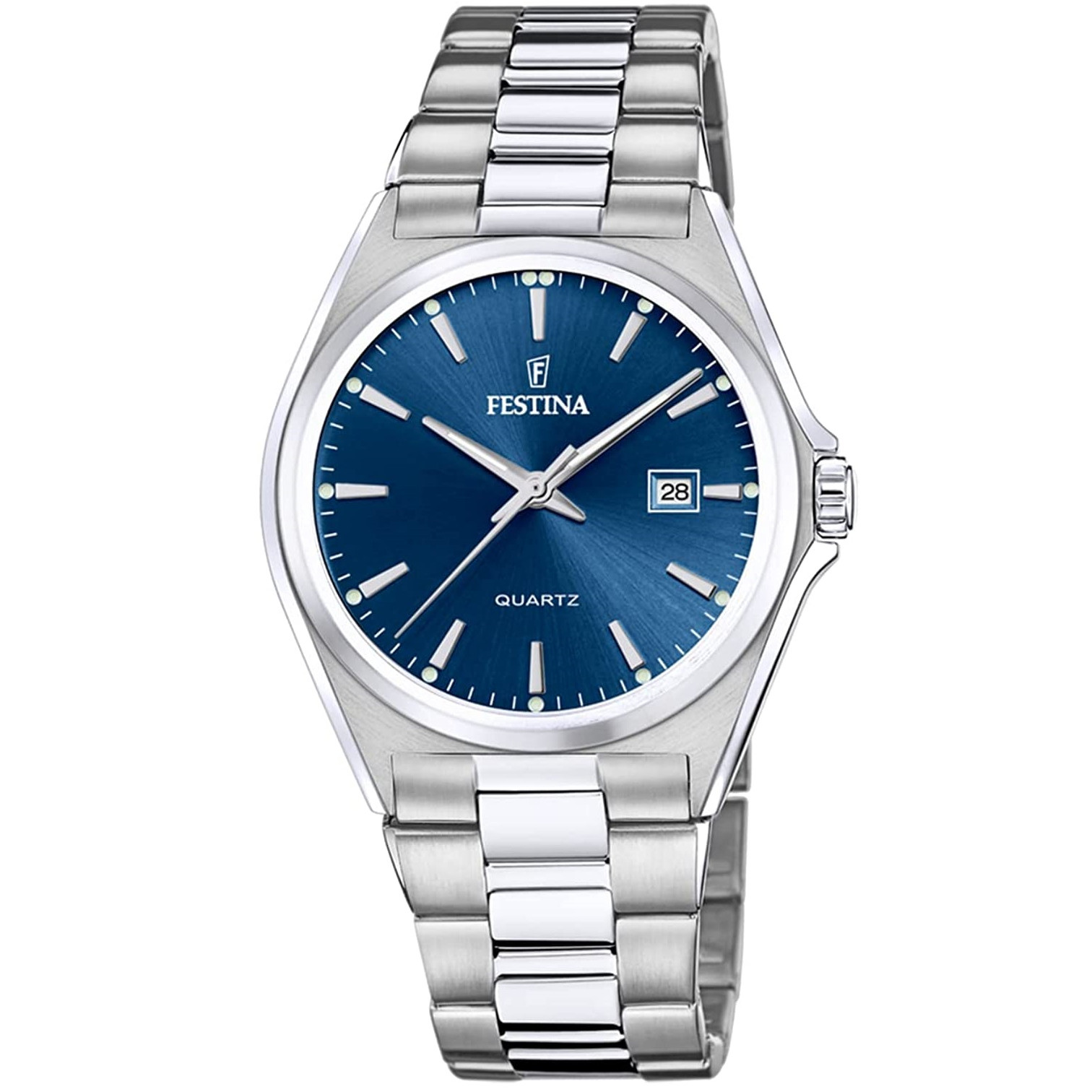 Festina – Classique – Cadran bleu avec dateur – Tout acier inoxydable – F20552/3