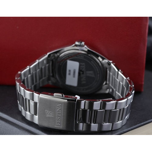 Festina – Classique – Cadran bleu avec dateur – Tout acier inoxydable – F20552/3