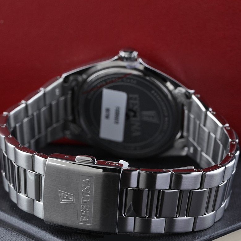 Festina – Classique – Cadran bleu avec dateur – Tout acier inoxydable – F20552/3