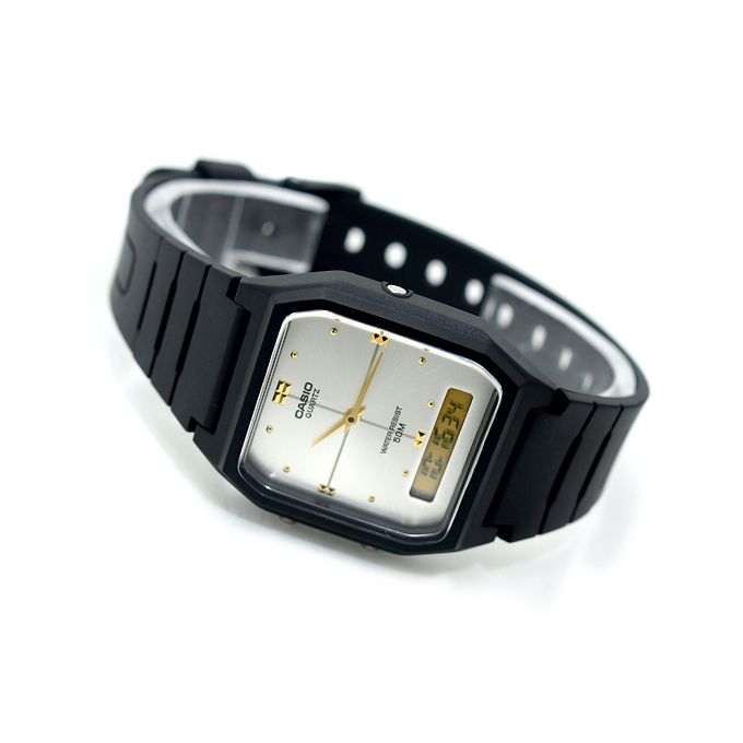 Casio – Analogique numérique double heure – Pour homme – Bracelet en silicone – AW-48HE-7AV