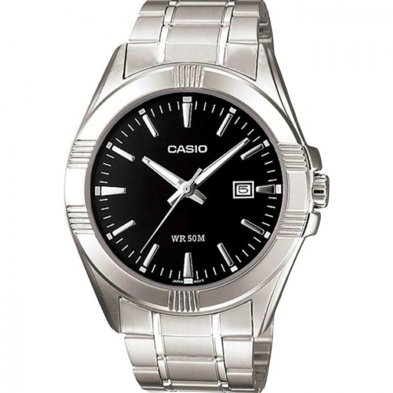 Casio – Cadran noir avec dateur – Aiguilles fluorescentes – MTP-1308D-1AVDF