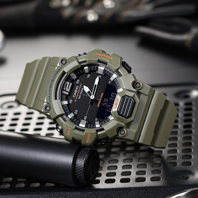 Casio – Verte – Sport – Double montre – Résistance à l'eau 100 mètres – HDC-700-3A2VDF