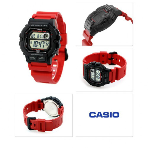Casio – Bracelet rouge sport – Batterie longue durée – WS-1400H-4AVDF Casio – Bracelet rouge sport – Batterie longue durée – WS-1400H-4AVDF