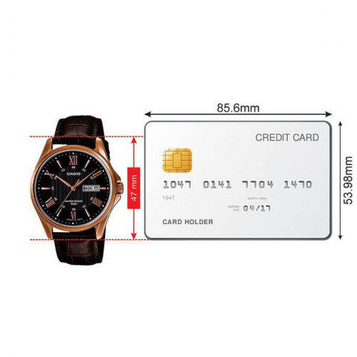 Casio – Bronze cadran noir – Bracelet cuir marron – Avec dateur – MTP-1384L-1AVDF Casio – Bronze cadran noir – Bracelet cuir marron – Avec dateur – MTP-1384L-1AVDF
