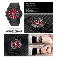 Casio – En silicone – Cadran couleur grenat – Sport – MW-610H-4AVDF