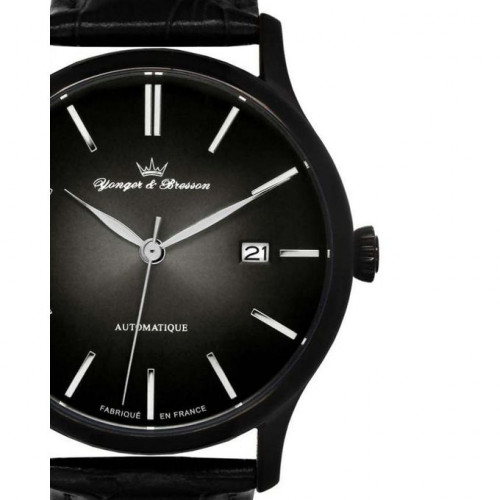 Yonger & Bresson – YBH8564/13 – Automatique – Fabriquée en France – Noir cadran noir – Bracelet cuir noir Yonger & Bresson – YBH8564/13 – Automatique – Fabriquée en France – Noir cadran noir – Bracelet cuir noir