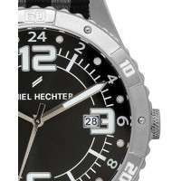 Daniel Hechter – Montre homme – DHH 002/AA – Argenté cadran noir – Bracelet nylon noir