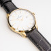 Daniel Hechter – Montre – Fabriquée en France – Doré cadran blanc – Bracelet cuir noir – DHHO19/1BA Daniel Hechter – Montre – Fabriquée en France – Doré cadran blanc – Bracelet cuir noir – DHHO19/1BA