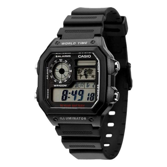 Casio – Montre homme digitale – Bracelet noir – AE-1200WH-1AVDF