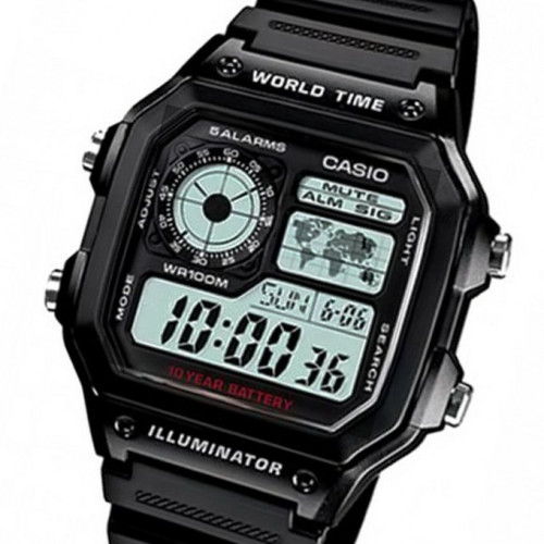 Casio – Montre homme digitale – Bracelet noir – AE-1200WH-1AVDF Casio – Montre homme digitale – Bracelet noir – AE-1200WH-1AVDF