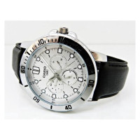 Casio – Montre homme – Cadran argenté – Bracelet cuir noir – MTP-VD300L-7EUDF