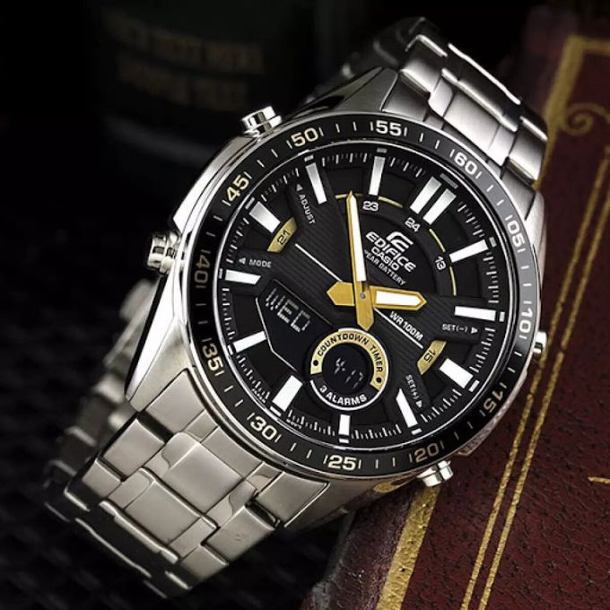 Casio – EDIFICE – Double montre Numérique/Analogique – 3 Alarmes – EFV-C100D-1BVDF