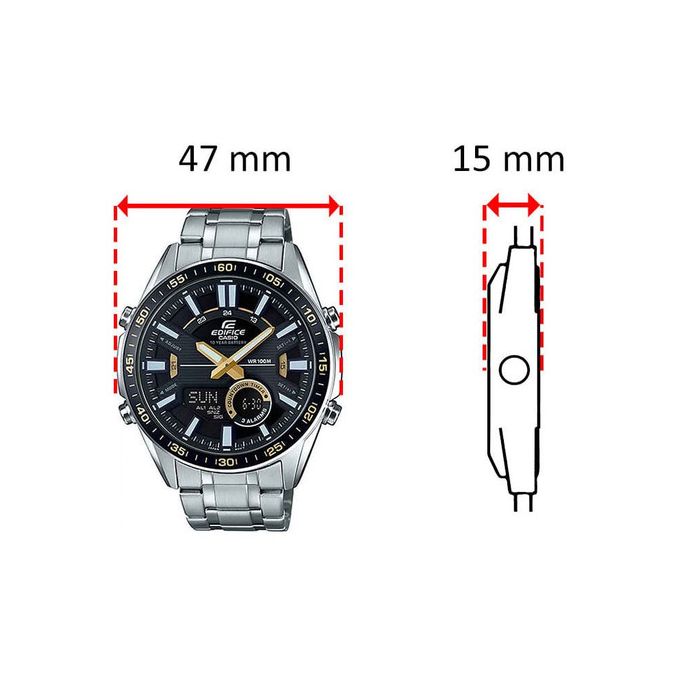 Casio – EDIFICE – Double montre Numérique/Analogique – 3 Alarmes – EFV-C100D-1BVDF
