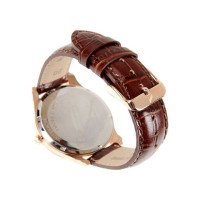Daniel Hechter homme – Cadran blanc – Boîtier bronze – Bracelet en cuir marron – DHH020/2BU