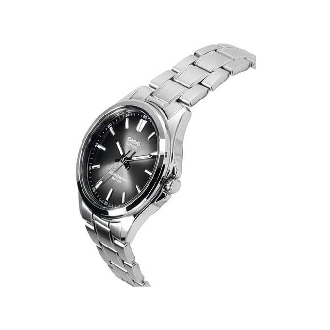 Casio – Montre pour hommes – Solaire & verre saphir inrayable – Fond noir – Tout en acier inoxydable – MTS-RS100D-1ADF