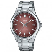 Casio – Montre pour hommes – Solaire & verre saphir inrayable – Fond marron – Tout en acier inoxydable – MTS-RS100D-5ADF