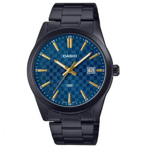 Casio – Noir – Tout en acier inoxydable – Cadran bleu – Avec dateur – MTP-VD03B-2AUDF Casio – Noir – Tout en acier inoxydable – Cadran bleu – Avec dateur – MTP-VD03B-2AUDF