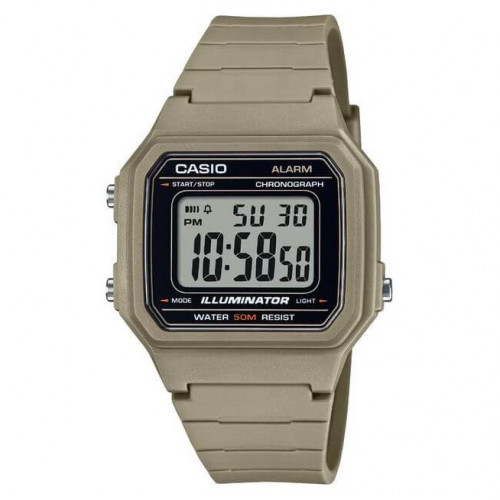 Casio – Montre digitale au bracelet en résine vert – Étanche 50 m – W-217H-5AV Casio – Montre digitale au bracelet en résine vert – Étanche 50 m – W-217H-5AV